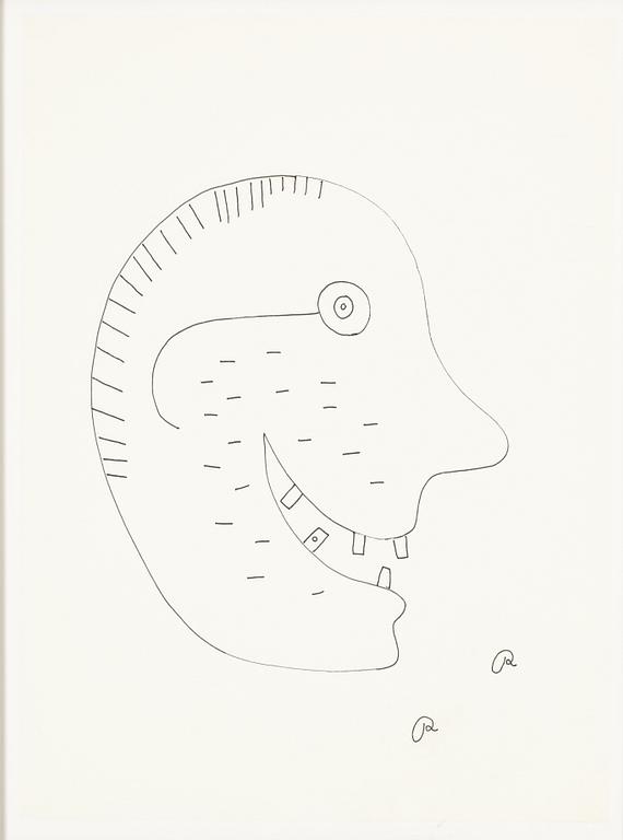 Roger Risberg, indian ink drawing, signed. Executed in 2008.