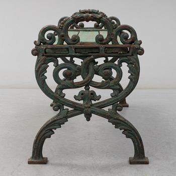 GARDEN BENCH, cast iron, ca 1900.