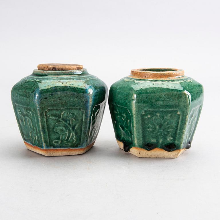 A set of four Chinese 19th century eartheware urns.