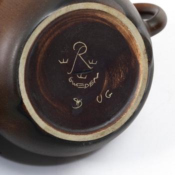 Gösta Grähs, , Gunnar Nylund and Carl-Harry Stålhane, three stoneware teapots, Rörstrand.