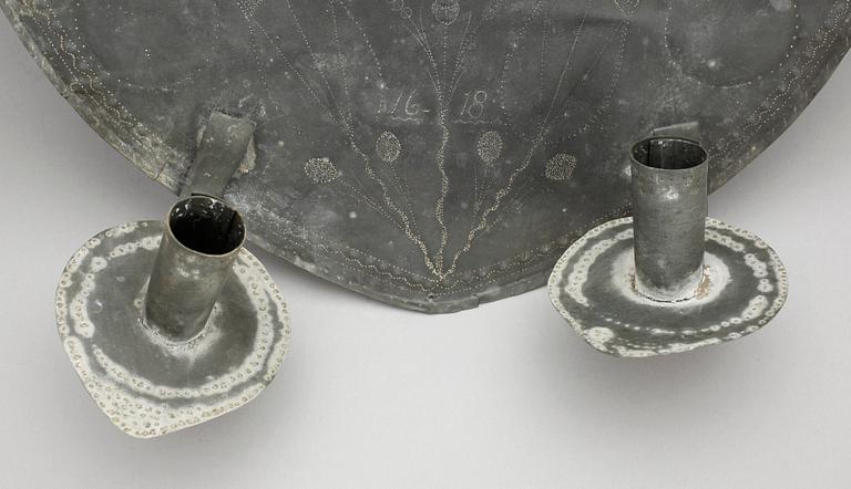 LJUSPLÅT, plåt, barockstil, sent 1800-tal.