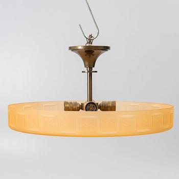 Harald Notini, taklampa, modell 6650, Arvid Böhlmarks Lampfabrik, Stockholm, 1930-tal.