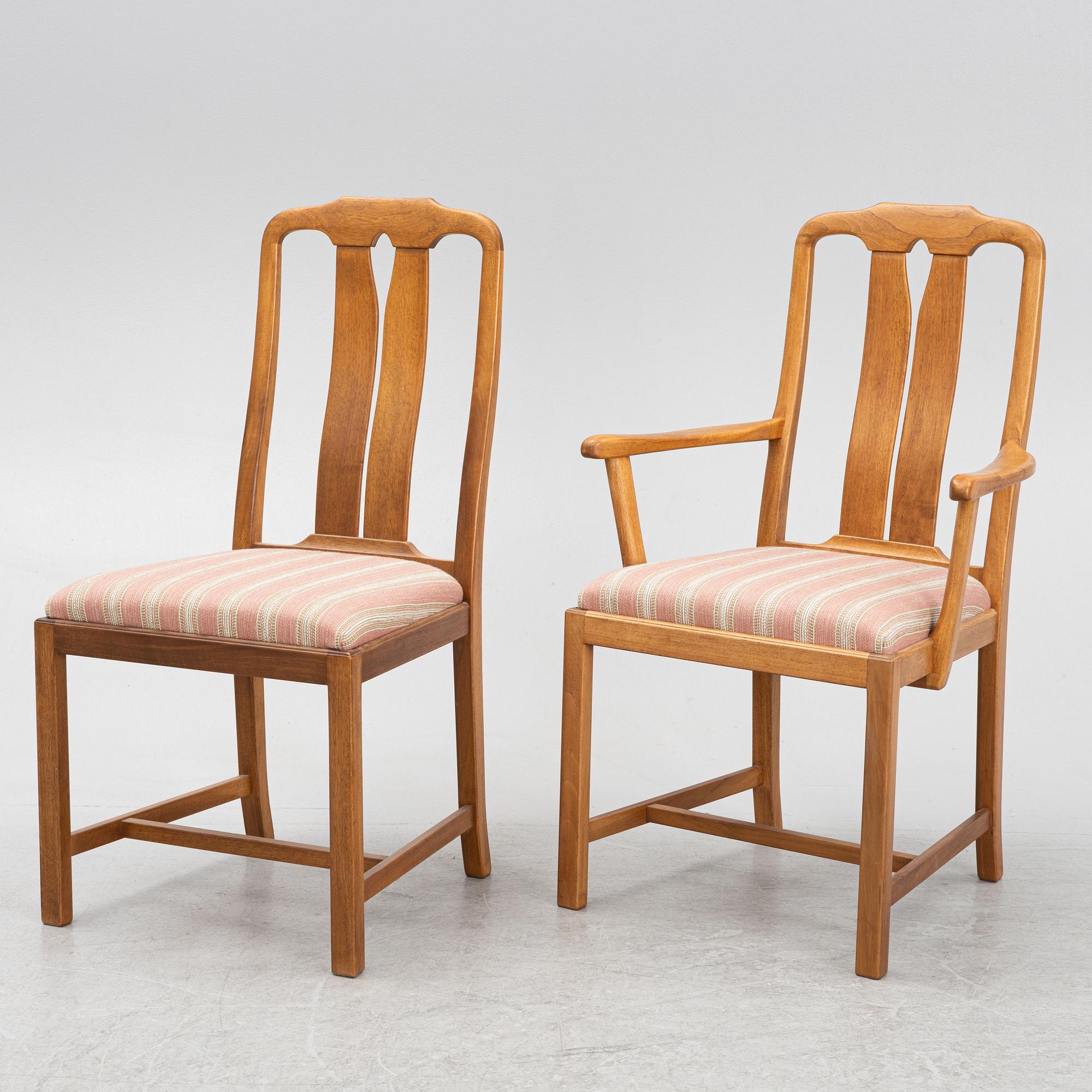 Carl Malmsten, matgrupp, 9 delar, "Ambassadör", Åfors Möbelfabrik.