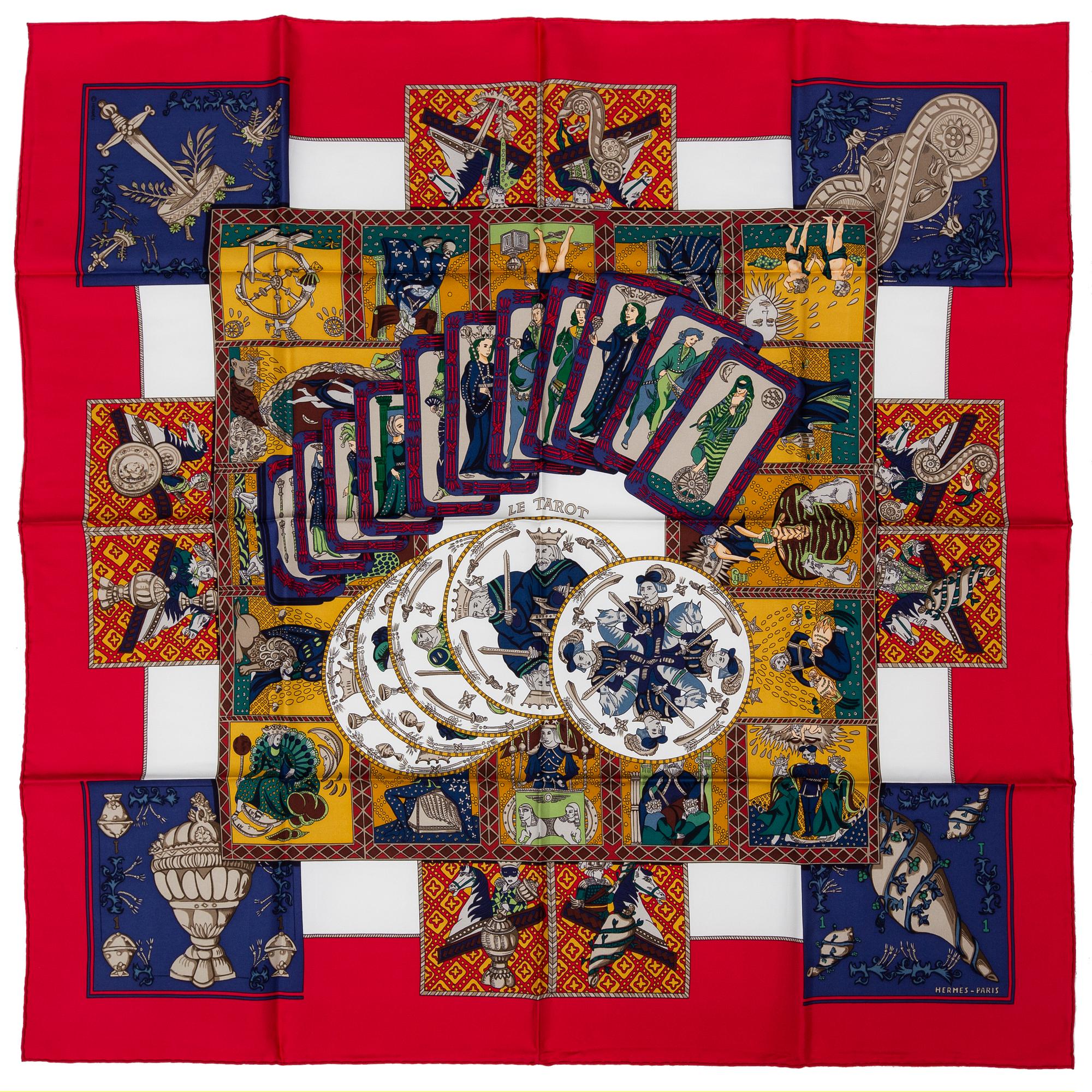 HERMÈS, a silk scarf 'Le Tarot'.