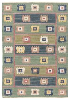 Märta Måås-Fjetterström, a carpet, 'Grön äng', flat weave, ca 221,5 x 151,5 cm, signed AB MMF.