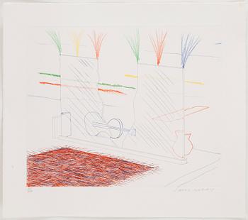 David Hockney · DAVID HOCKNEY, etsning, On It May Stay His Eye, 1976/77, signerad och numrerad 175/200.