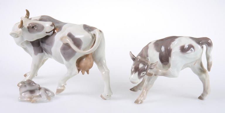 FIGURINER, 3 st, porslin, bl a Lauritz Jensen, Bing & Gröndahl.