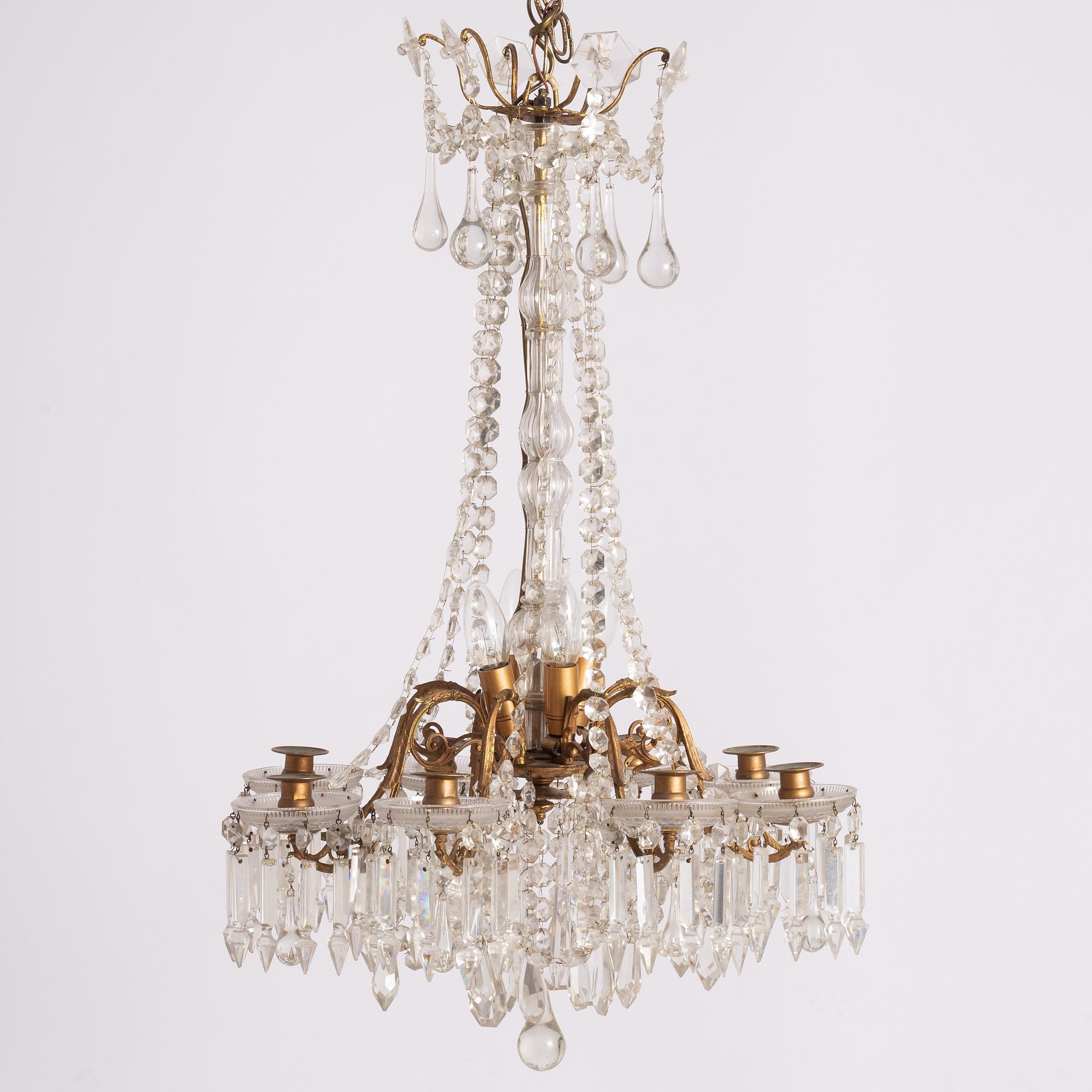 Chandelier, Sweden, late 19th century, Oscarian period.