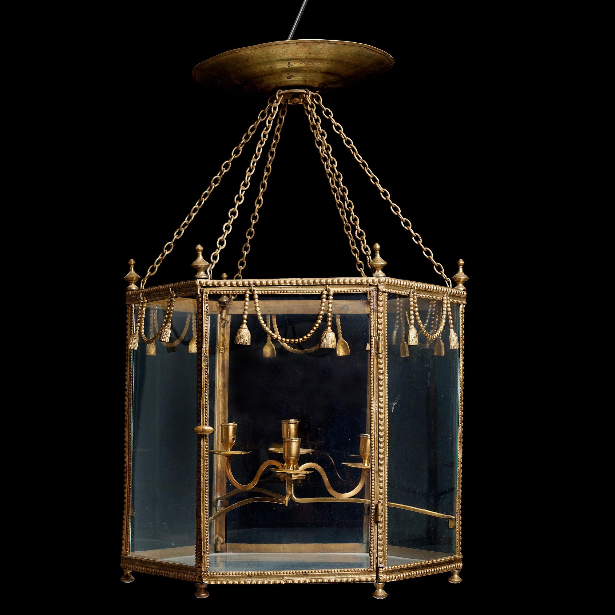A Gustavian late 18th century four-light hanging lantern.