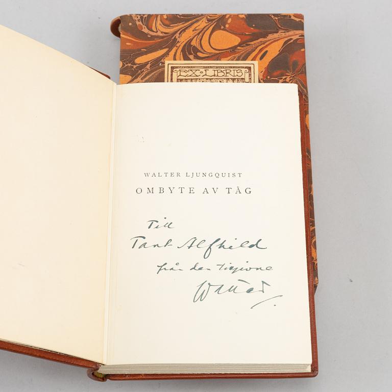 Välbunden svit av Walter Ljungquists böcker i originalupplaga (21 vol).