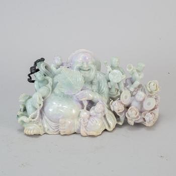 Four Chinese stone sculptures, one rose quartz, 20th century.