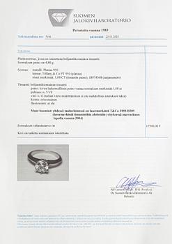 Tiffany & Co, Ring, platina och diamant ca 1.08 ct. Märkt Tiffany & Co, 18974568.