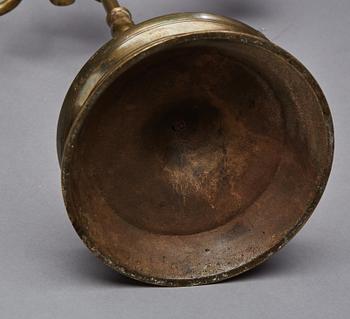 KANDELABER, allmoge, mässing, 1800-talets andra hälft.