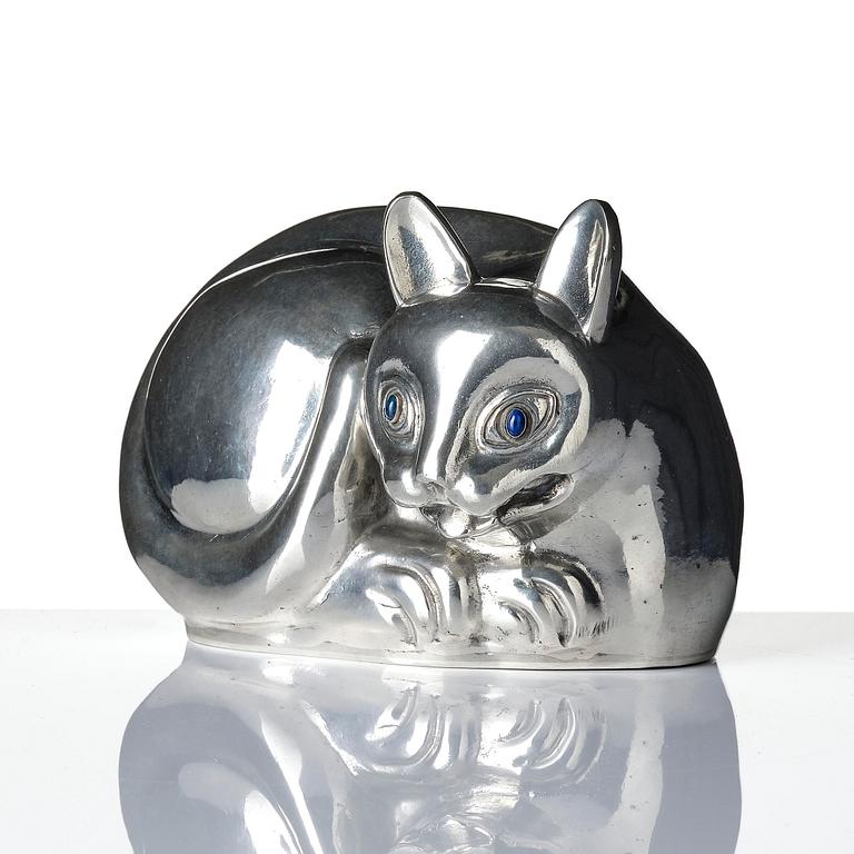 Estrid Ericson, a pewter sculpture of a Siamese cat, Firma Svenskt Tenn, Stockholm, 1968.
