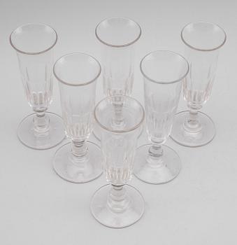 CHAMPAGNESTRUTAR, 6 st, glas, 1800-talets andra hälft.