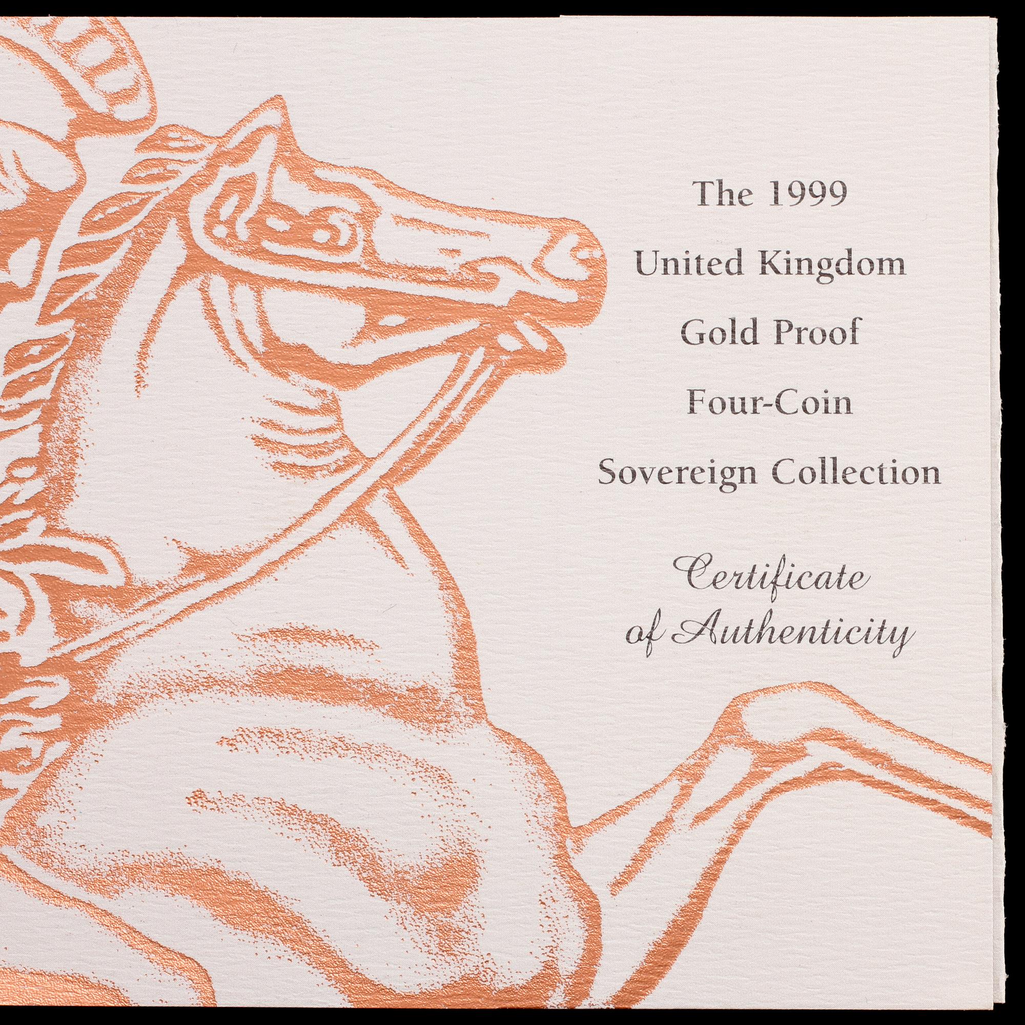 SAMLARMYNT, 4 st, 22k guld,  Royal Mint, England, 1999. Vikt 68 g.