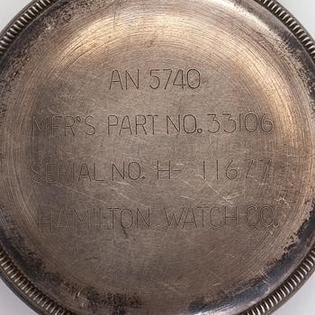 Fickur, Hamilton Watch Co, GCT Military watch, 52 mm,  silver (800), manuell, plastglas.