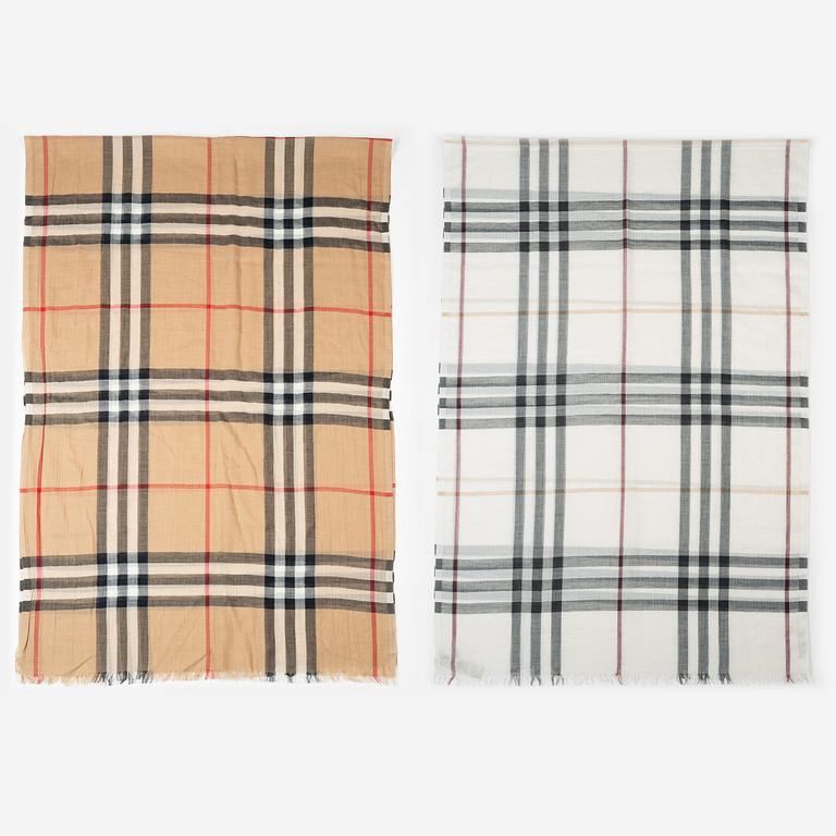 Burberry, scarfs, två st.