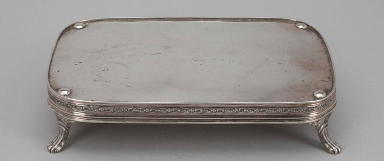 BORDSPLATEAU, silver, Michael Olof Barkman (1813-1851), Varberg 1830. Vikt 370 g.