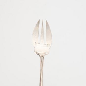 Twelve French Silver Oyster Forks, mark of George Fouquet-Lapar, Paris, (1897-1925).