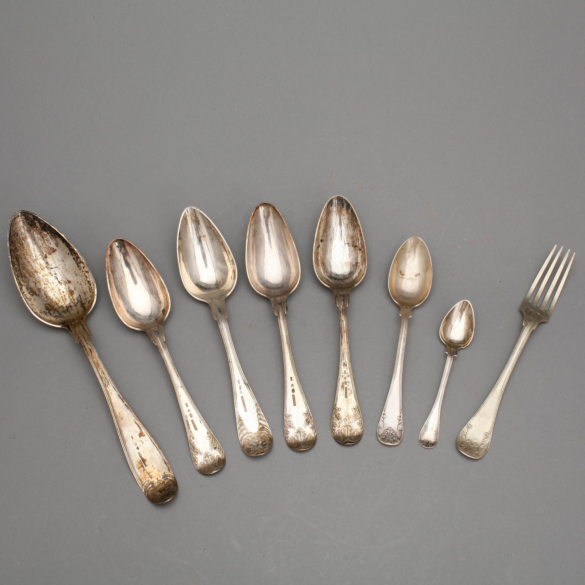 SKEDAR, 15 delar, silver. Totalvikt ca 832 g.