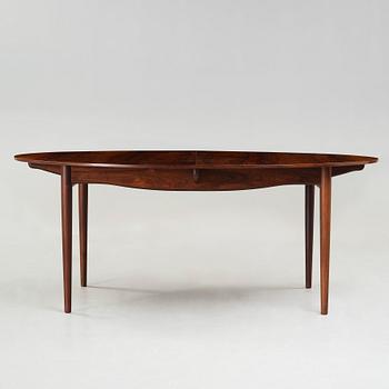 Finn Juhl, A Finn Juhl rosewood 'Judas' dining table, executed by Niels Vodder, Denmark 1960's.