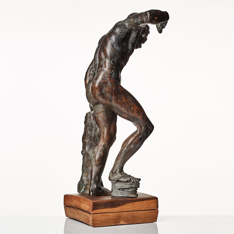 SCULPTURE, probably Italy 18th Century. Satyr with cymbals.