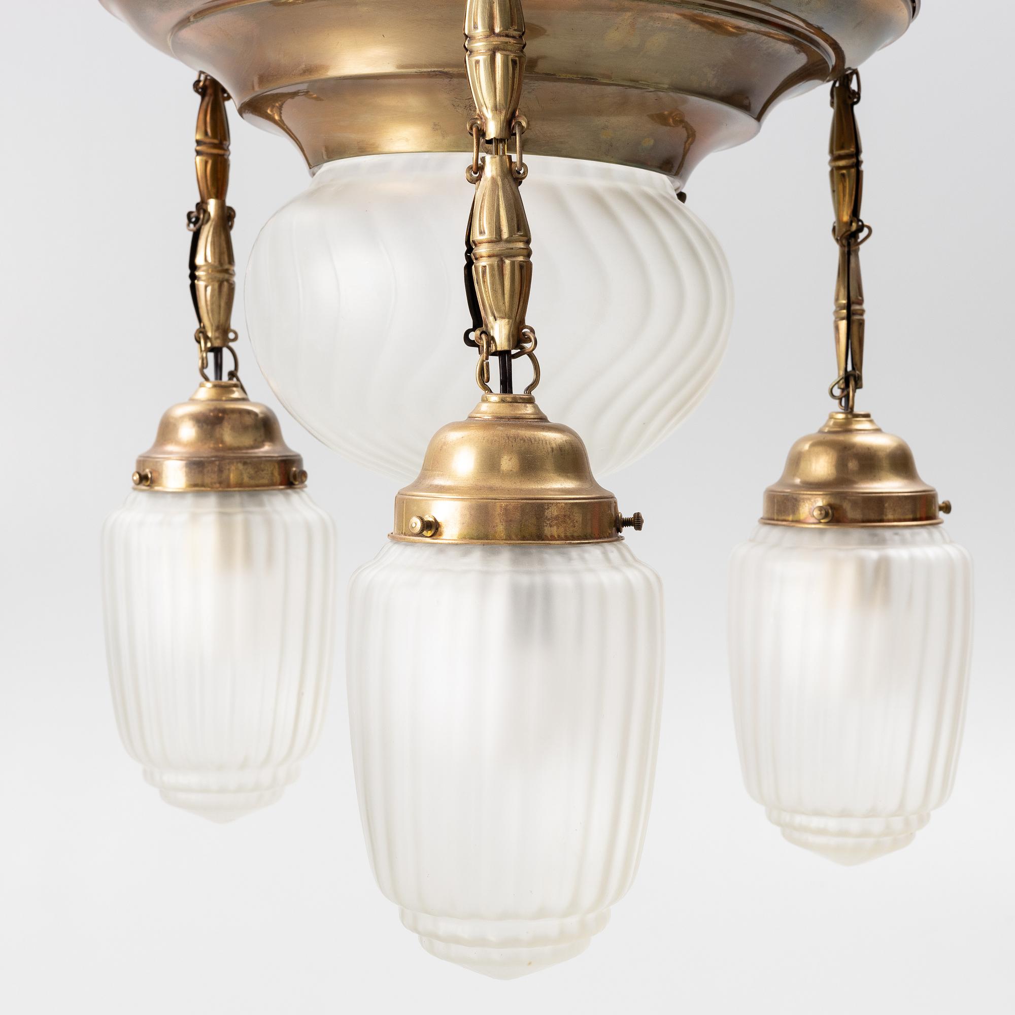 Ceiling lamp, Art Nouveau, circa 1900.