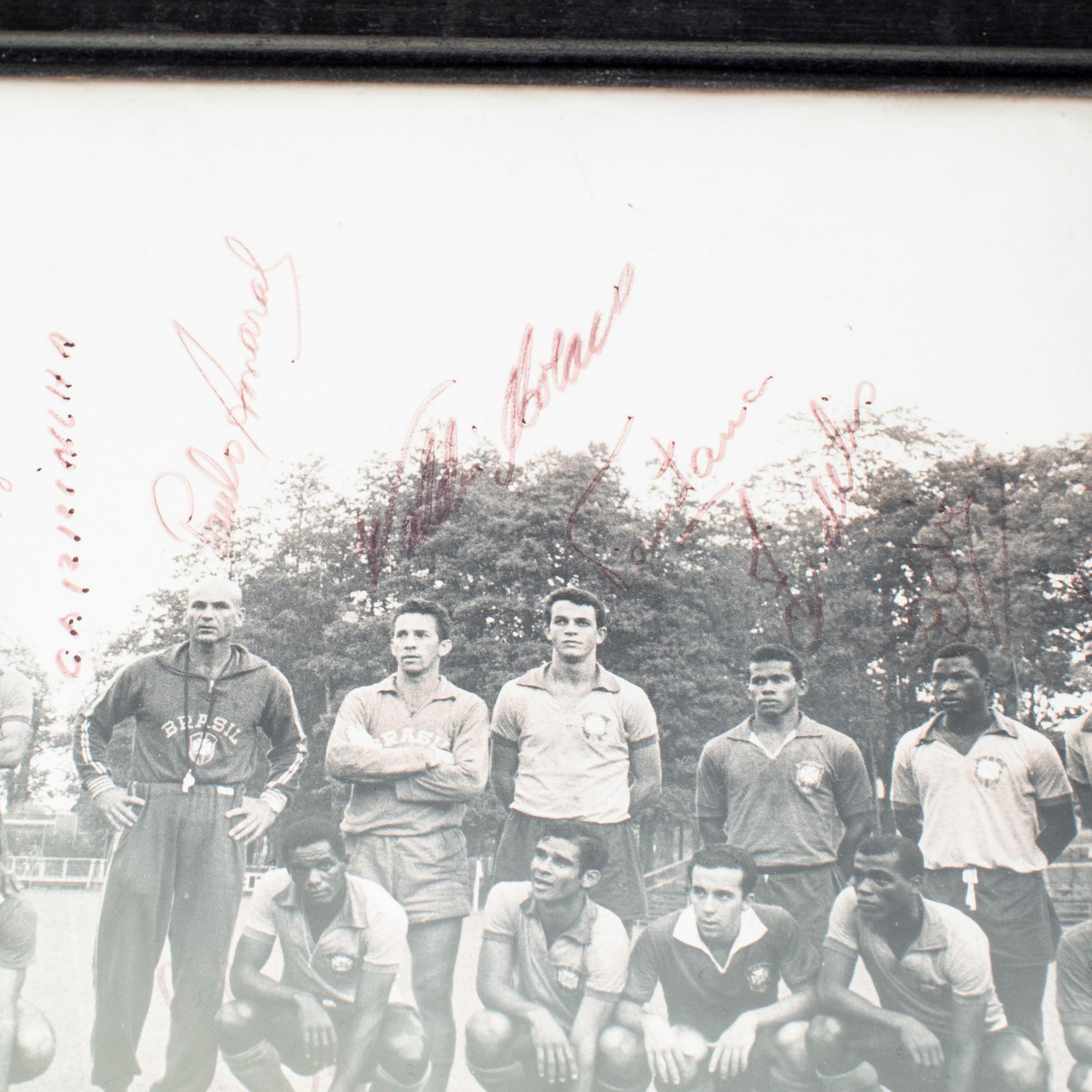 FOTOGRAFI MED AUTOGRAFER, Brasiliens landslag i fotboll, 1966.