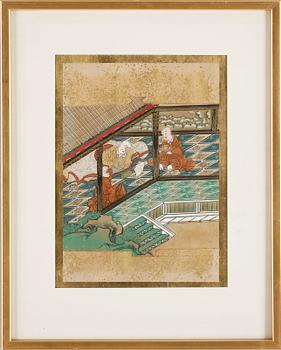 OKÄND KONSTNÄR, gouacher, 2 st, Japan, 1900-tal.