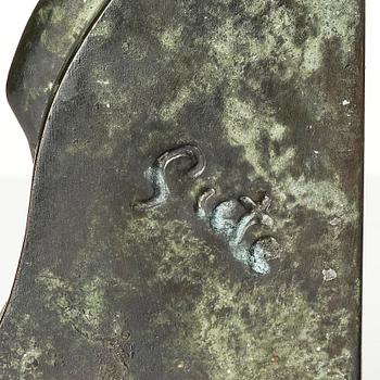 Axel Gute, a pair of Swedish Grace patinated bronze bookends, 1920s.