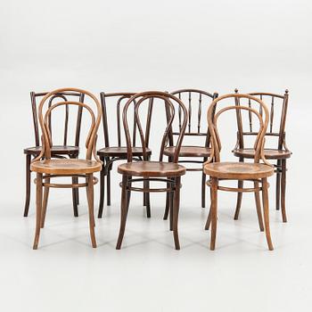 Chairs, 7 pieces, including Thonet, early 20th century.