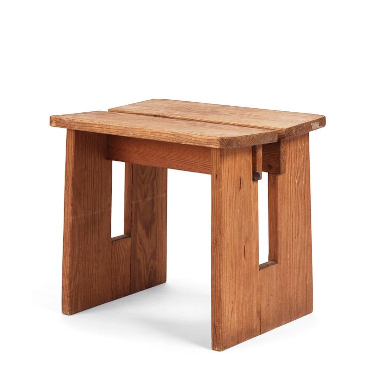 Axel Einar Hjorth, a "Skoga" stained pine stool, Nordiska Kompaniet 1930s.