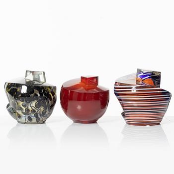 Skulpturer, 3 st, glas.