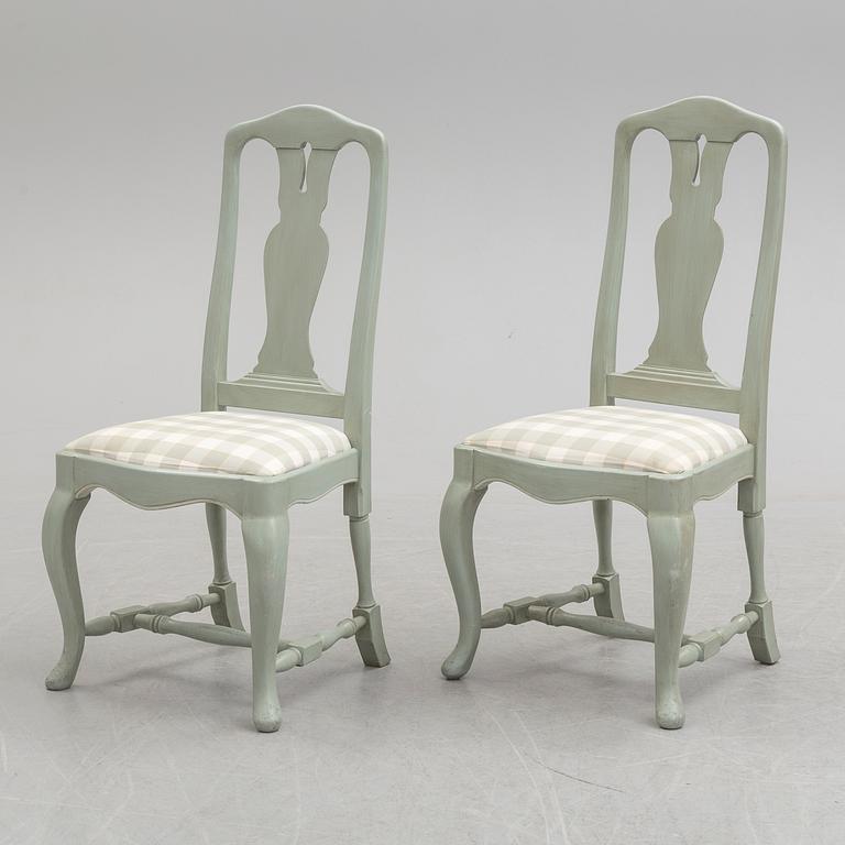 Six late 20th century Rococo style chairs.