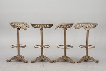 BARSTOLAR, 4 st. Gjutjärn. USA.