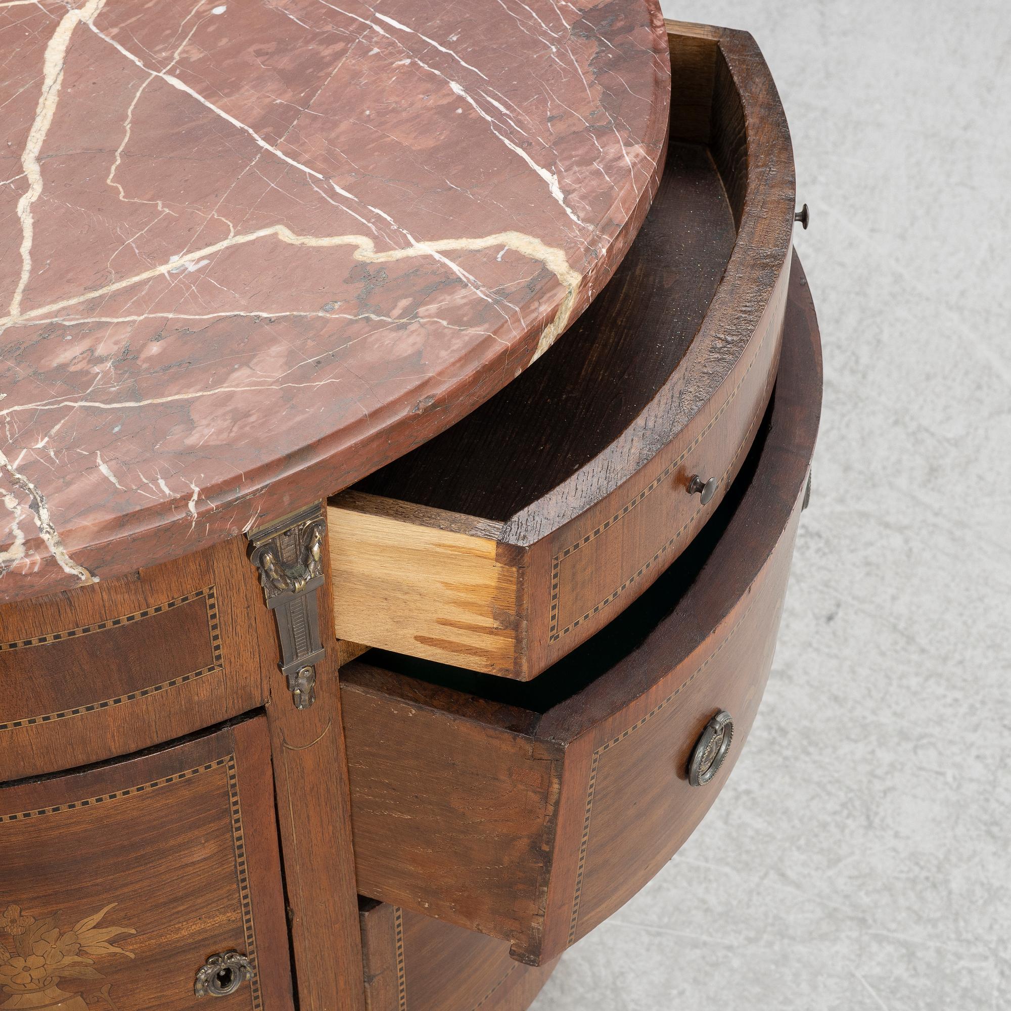 Chest of drawers, Louis XVI style, circa 1900.