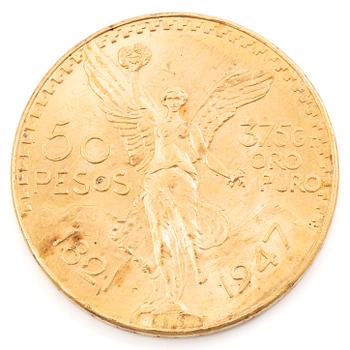 Gold coin, Mexico, 50 Pesos, 1947.