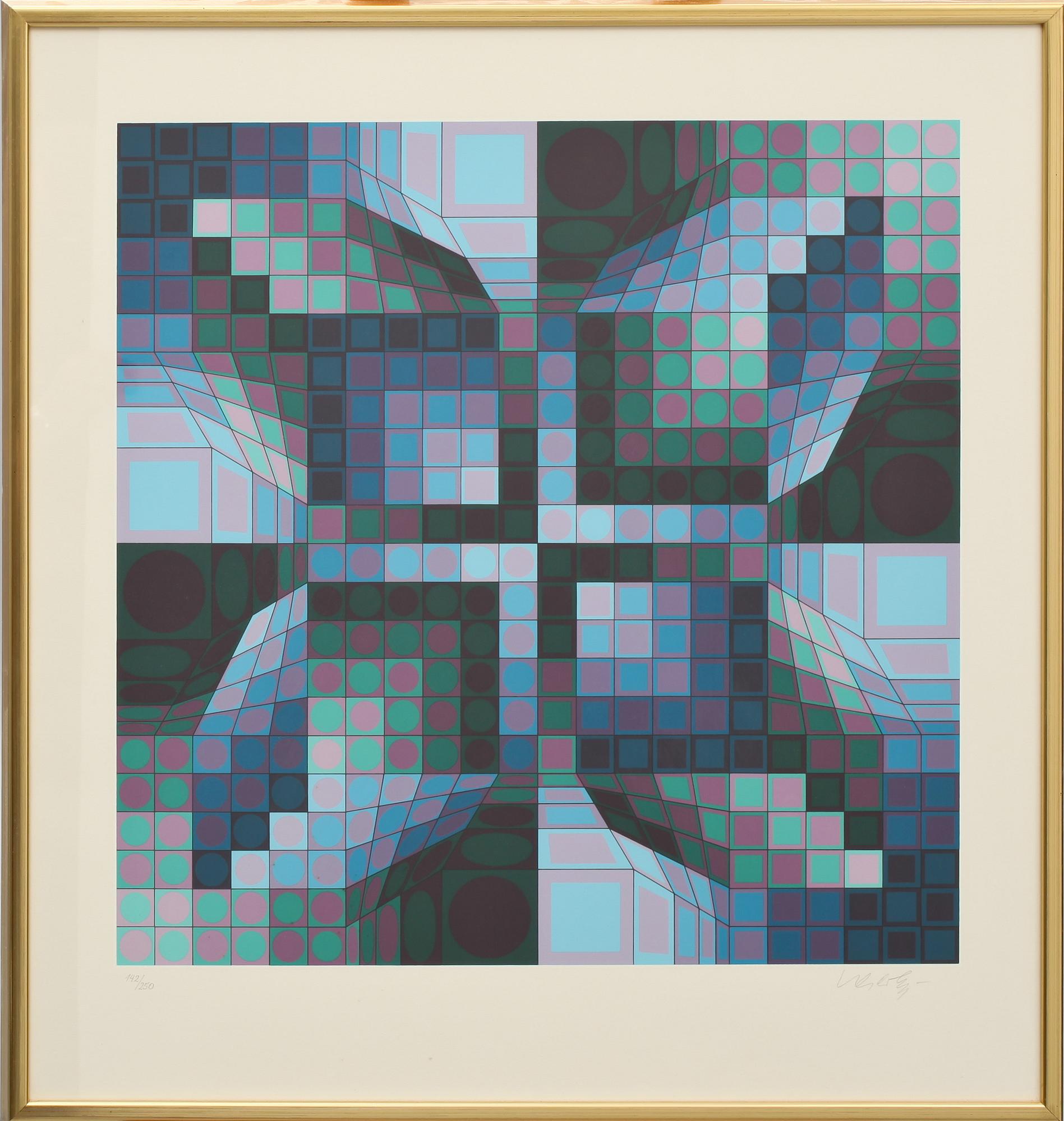 VICTOR VASARELY, färgserigrafi, sign o numr.