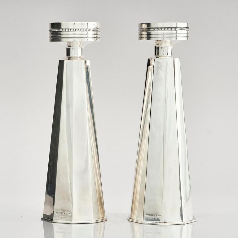 Markströms Guldsmeds Ab, a pair of sterling silver candlesticks, Uppsala, Sweden 1967.