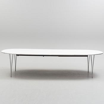 BRUNO MATHSSON & PIET HEIN, "Superellips" dining table with two extension leaves.