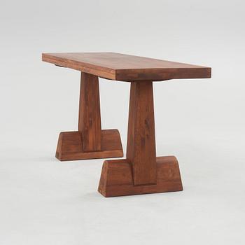 An Axel Einar Hjorth stained pine library / console table, Nordiska Kompaniet, 1930's.