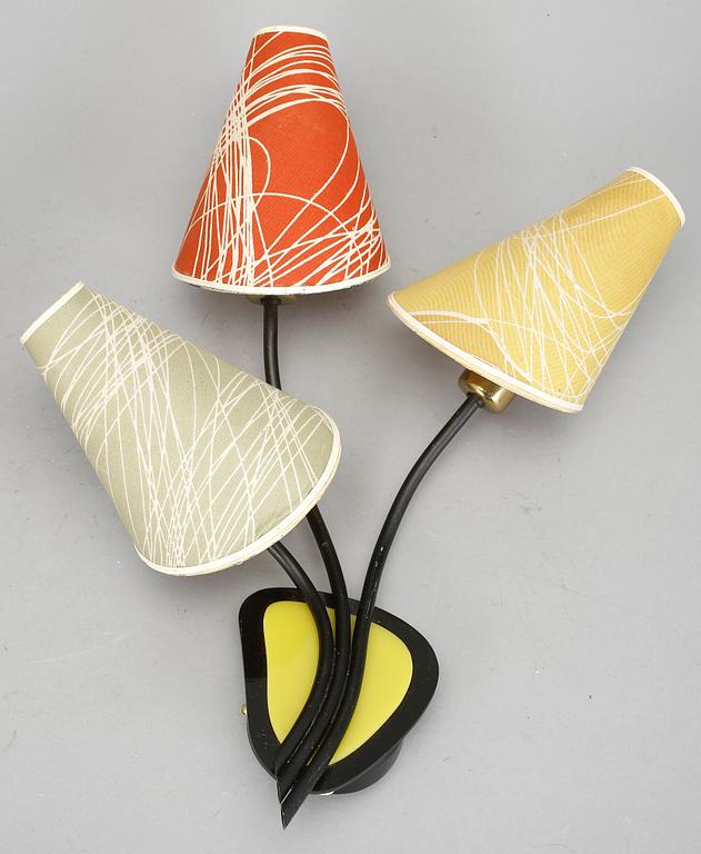 VÄGGLAMPOR, ett par, 1950-tal.