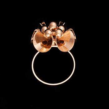 RING samt HÄNGE, 14K guld, Elis Kauppi Kupittaan Kulta 1973. Paino 10 g.