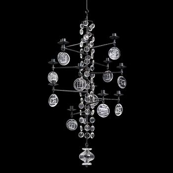 Erik Höglund, a twelve lights chandelier, Boda, Sweden ca 1960.