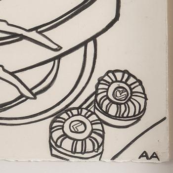 ANN-SOFIE AXELSSON, pencil on paper, signed and dated 2008.