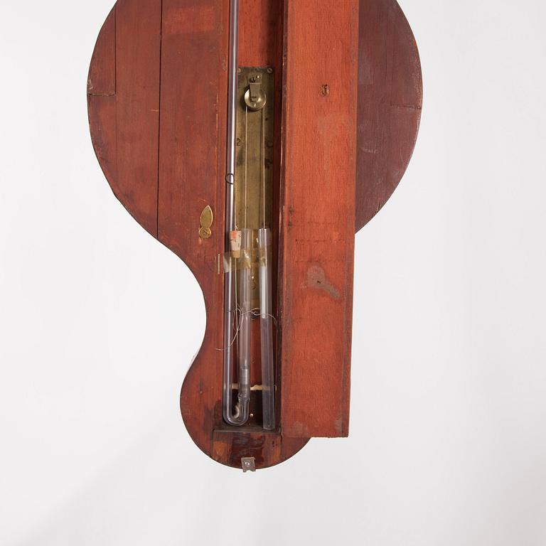 HJULBAROMETER, mahognyfanerad. 1800-talets början.