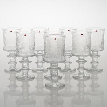 TIMO SARPANEVA, set of eight 'Juhlalasi' 2140 drinking glasses for Iittala.