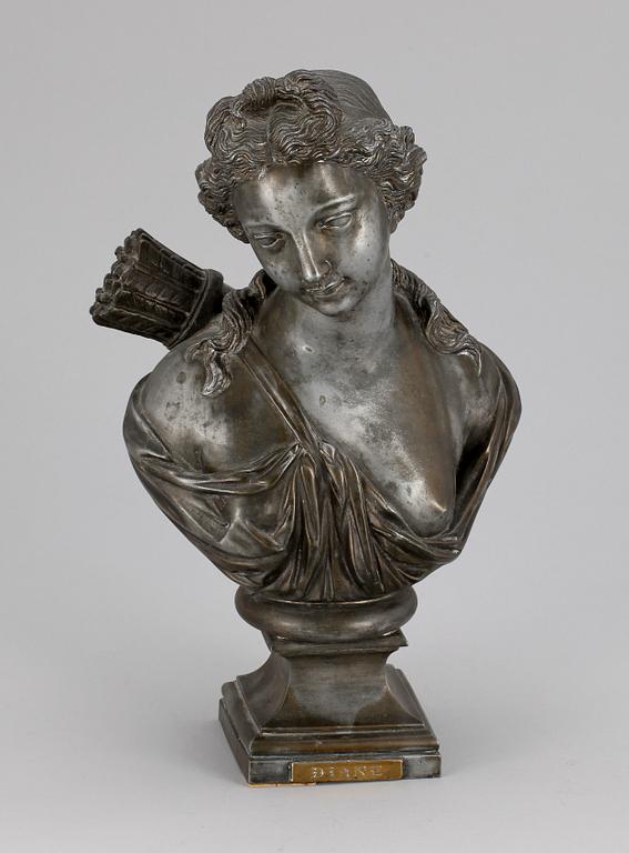 OKÄND KONSTNÄR, byst, metall. 1800/1900-tal.