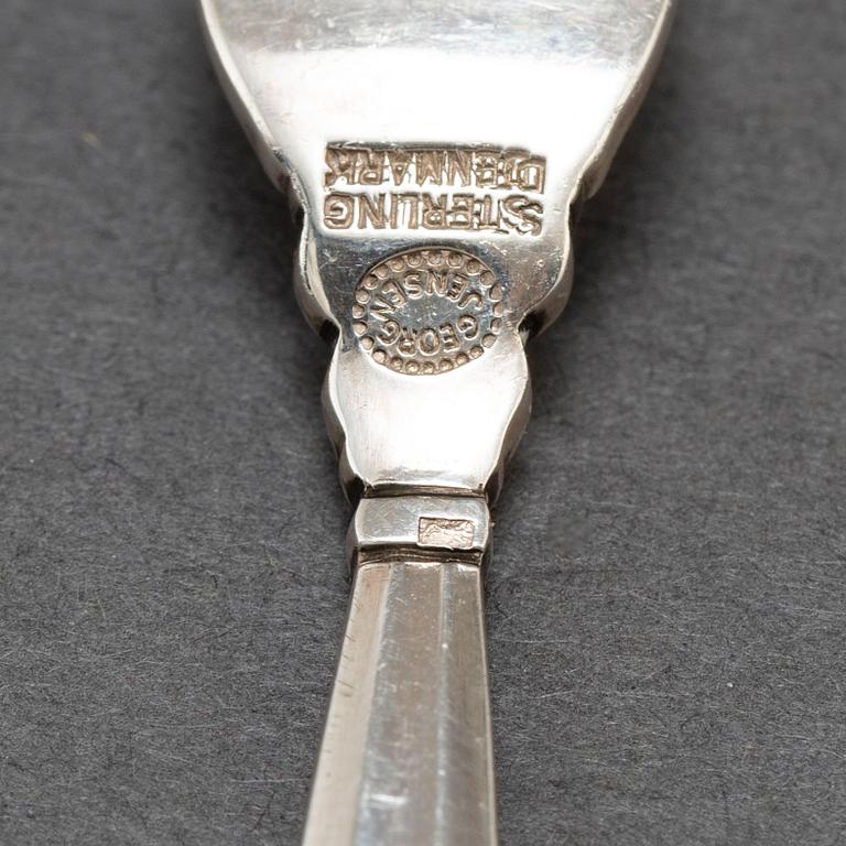 GEORG JENSEN, 6 pieces of Acorn, Copenhagen post 1945.